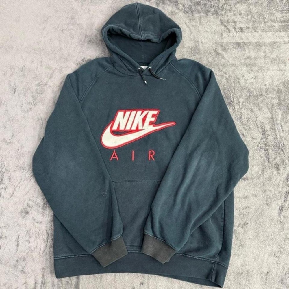 ntage Y2K Nike Hoodie Mens XL Black Nike Air Pullover